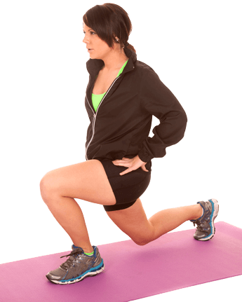 woman-doing-a-lunge-on-her-pink-exercise-mat