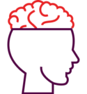 Icon of man with brain exposed