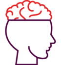 Icon of man with brain exposed